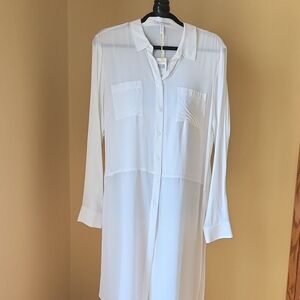 NWT BCBGeneration Optic White Sheer Blouse, L
